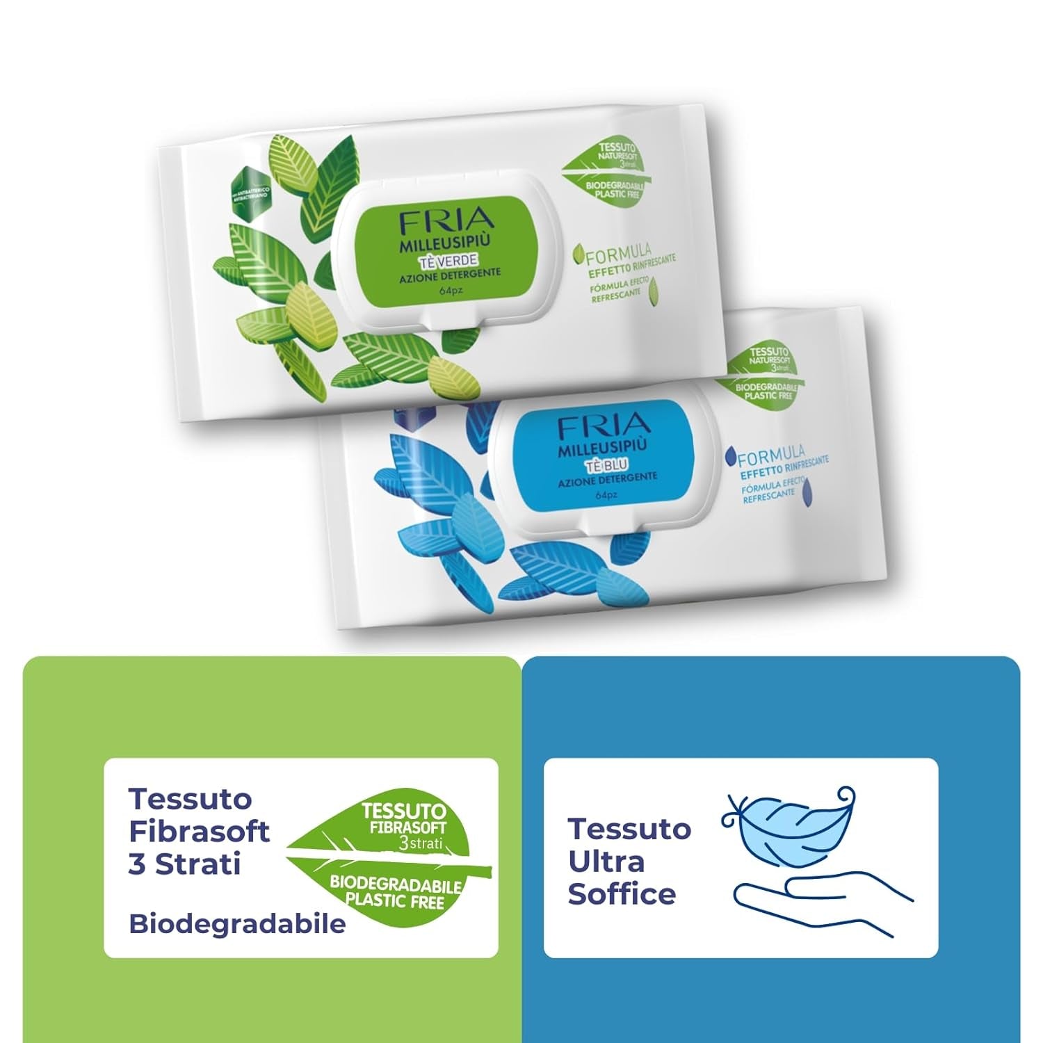 MilleusiPiu Maxi med låg, 64 vådservietter, 64 enheder