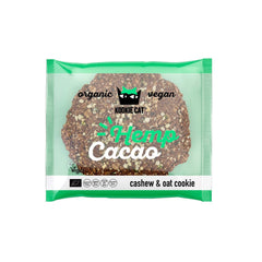 Semințe de cânepă și cacao - Fursecuri vegane ambalate individual, fără gluten, fără soia, organice, cu caju și ovăz - Pachet multiplu de 12 x 50g