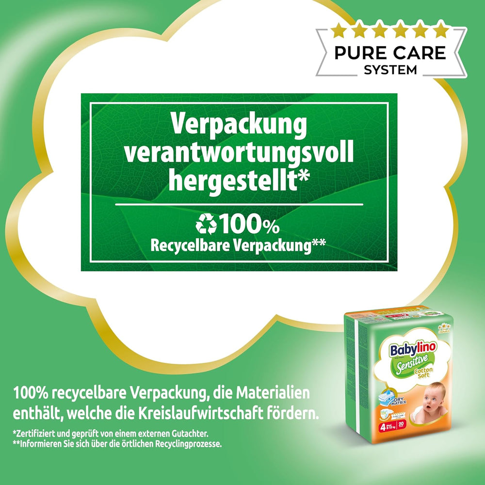 Babybleer Sensitive str. 4, Maxi (8-13 kg), 20 stk