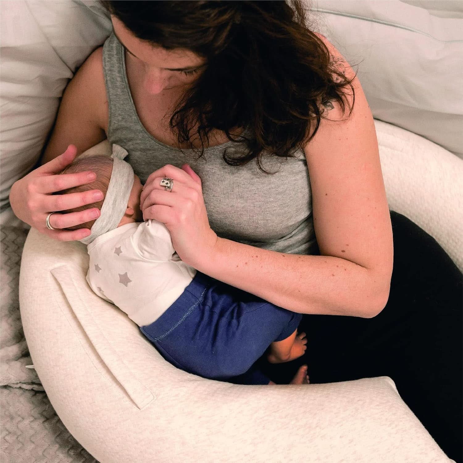 Multifunktionel ammepude, 4 i 1, Soft Nova, beige, enkelt pude: 202 cm, lænestol, 40 X 75 X 22 cm Tilbehør Mad og Amning Bebe Naty Shop