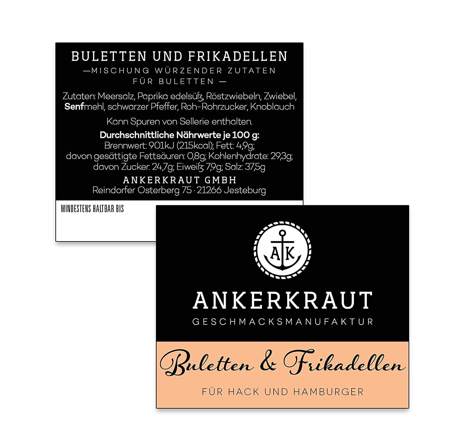 Ankerkraut Bulettes & Fleischpflanzerl, Gewürzmischung für Buletten und Frikadellen, 250 g i en pose med smag