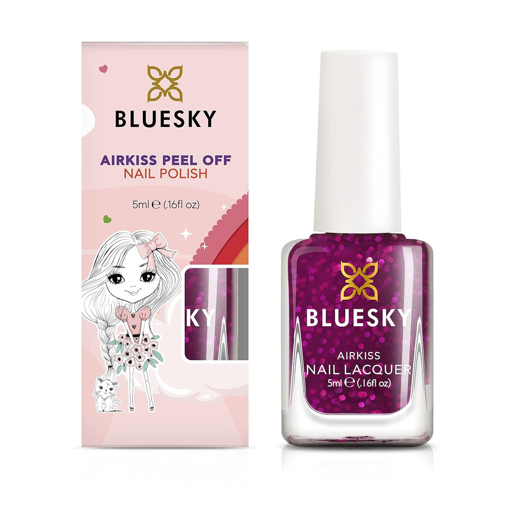Bluesky børne neglelak - alt glitter, pink. Easy Peel Off, ikke-giftig, vandbaseret, glidende neglelak til børn 5 ml