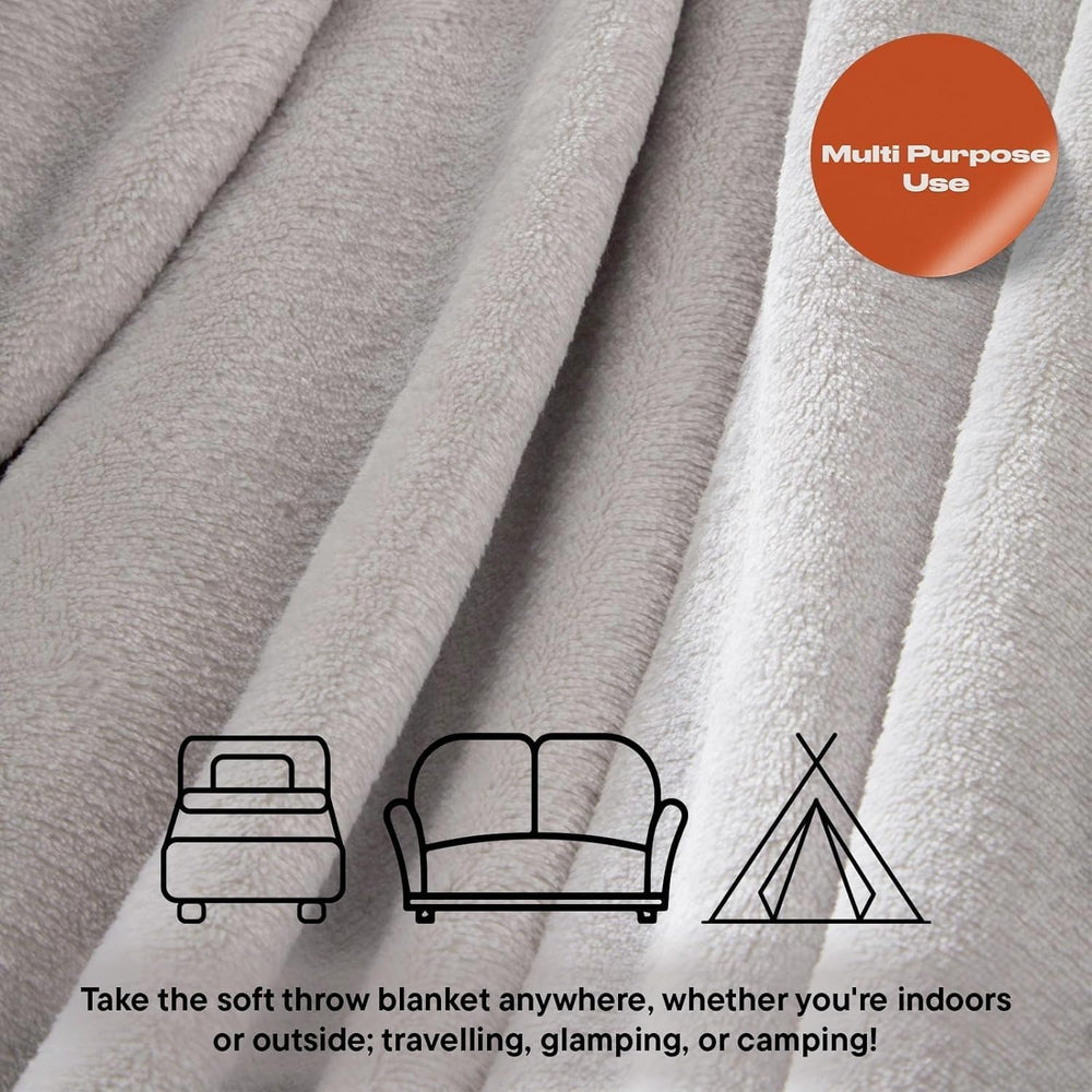 Brentfords ultrabløde fleece sengetæppe, sølvgrå, stor dobbeltseng - 150 X 200 cm senge og tæpper Beuche den Brentfords-Store