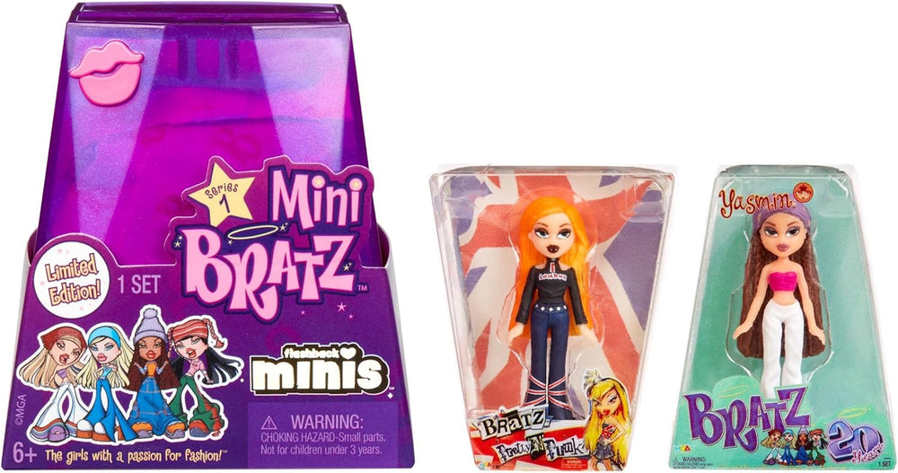 Păpuși Bratz Miniverse MGA's Y2K Nostalgia Flashback Minis Ediție Limitată - PACHET SURPRIZĂ - 2 păpuși Bratz Mini și ambalaj de prezentare - Cadou excelent pentru copii și colecționari cu vârsta de peste 6 ani
