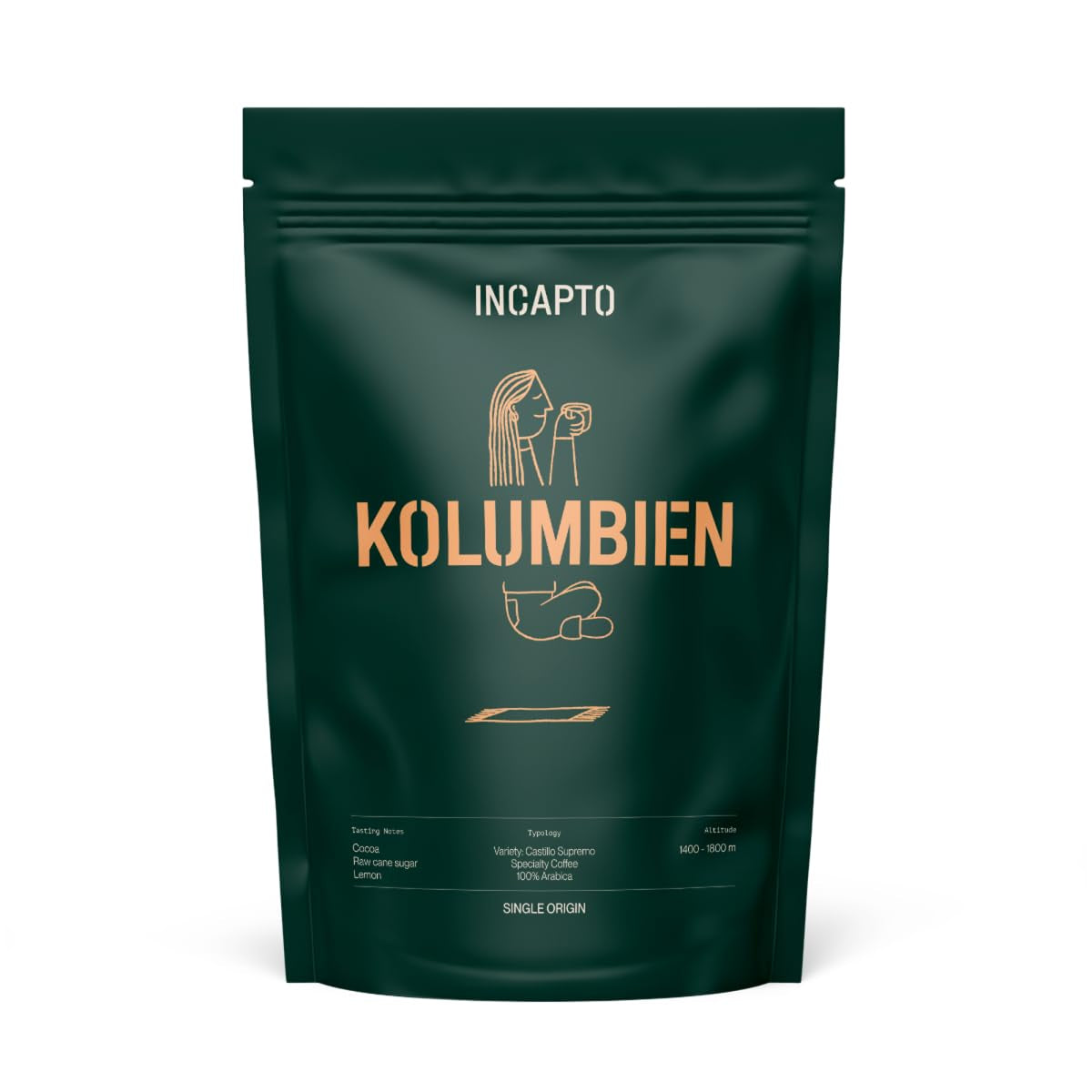 Boabe de cafea speciale Incapto | Origine unică Mexic | Espresso 100% Arabica | Cafea de specialitate 82 puncte SCA | Boabe de cafea prăjite tradițional | Plantație Chiapas, Ethichub Cafea Naty Shop 100 grame Columbia