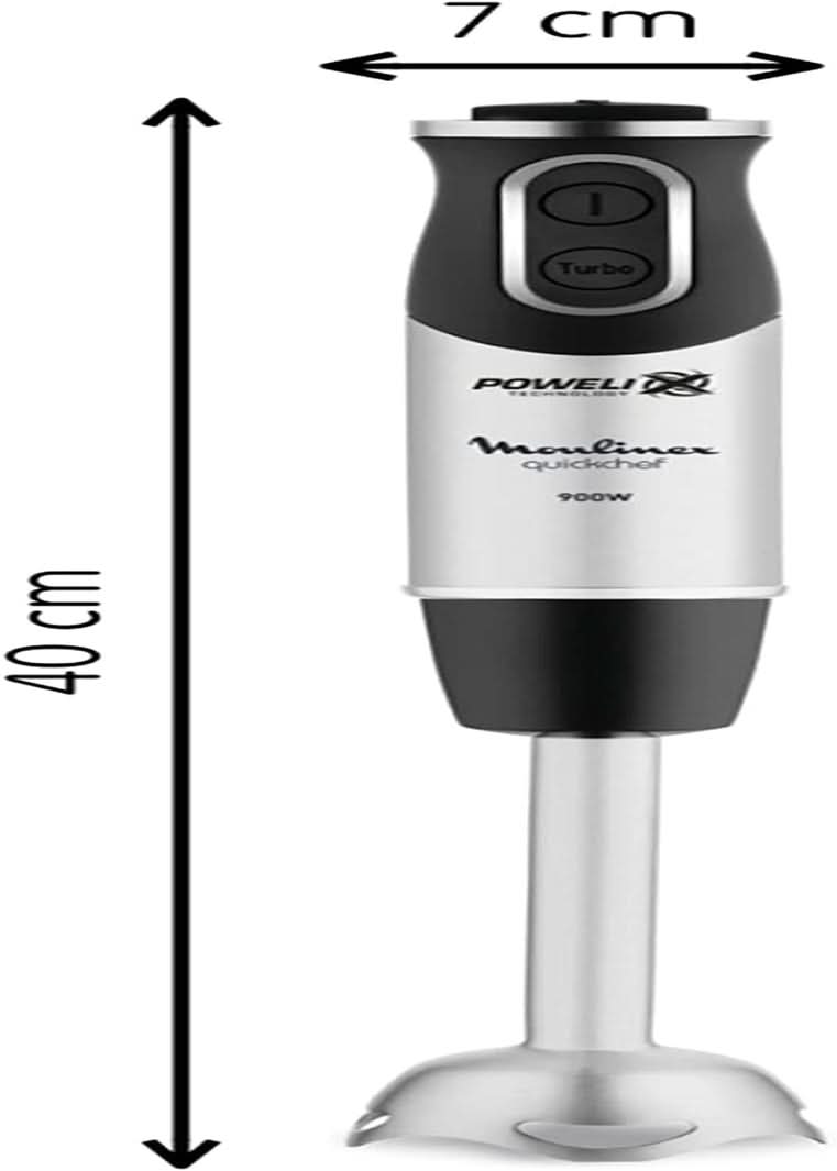 DD6558 DD655810 Quickchef 3-i-1 Tauchmixer, Powelix-Technology, 3 Zubehörteile, Edelstahl, Stahl/Schwarz Kitchen Naty Shop