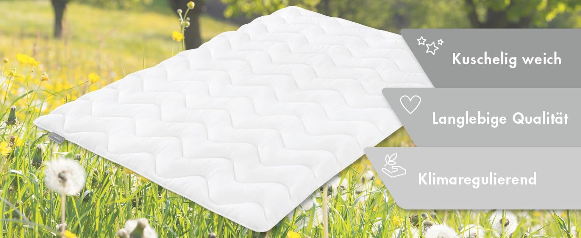 Traumnacht let sommerdyne 155X220 Cm, anti-allergisk dyne, specielt til sommer, med behageligt blødt mikrofiberbetræk, Oeko Tex certificeret, produceret efter den tyske kvalitetsstandard Dyner og dyner Naty Shop