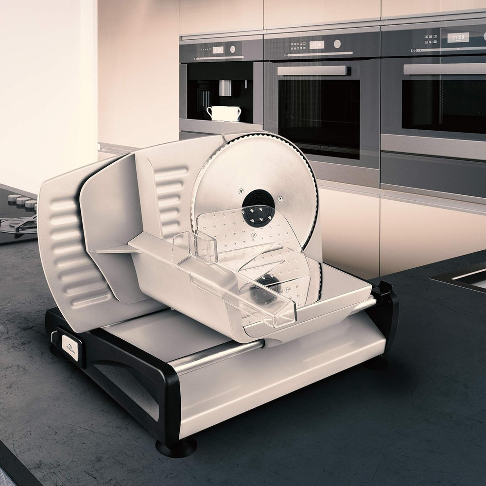 Venga! Feliator electric universal, oțel inoxidabil, lamă din oțel inoxidabil de 19 cm, control al grosimii tăierii până la 15 mm, 150 W Rasnite si Feliatoare Naty Shop