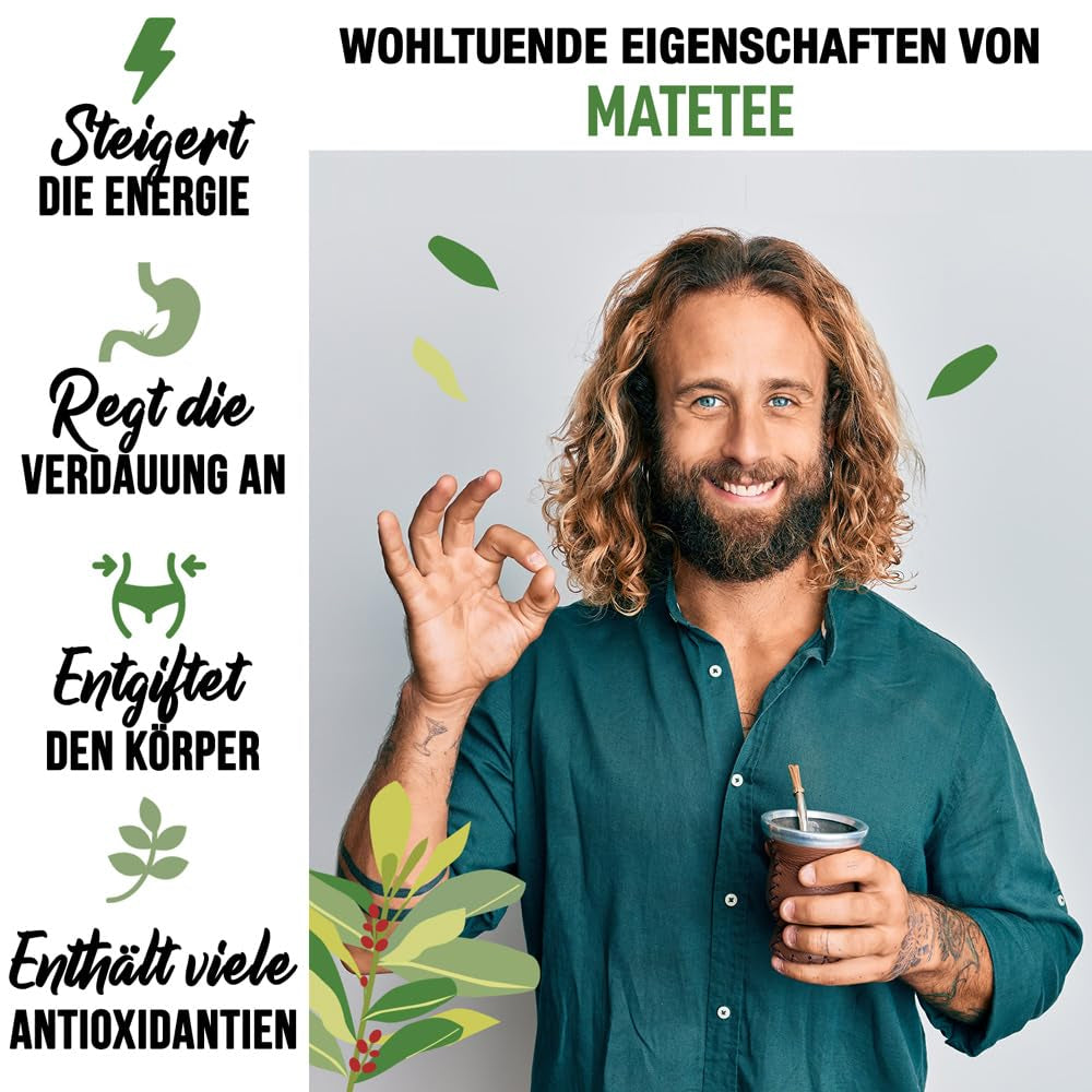 CEAI ORIGEENS BIO YERBA MATE 1 KG - Originalul I Neprăjit, frunze, fără tulpini, praf și firimituri I Băutură energizantă și detoxifiantă