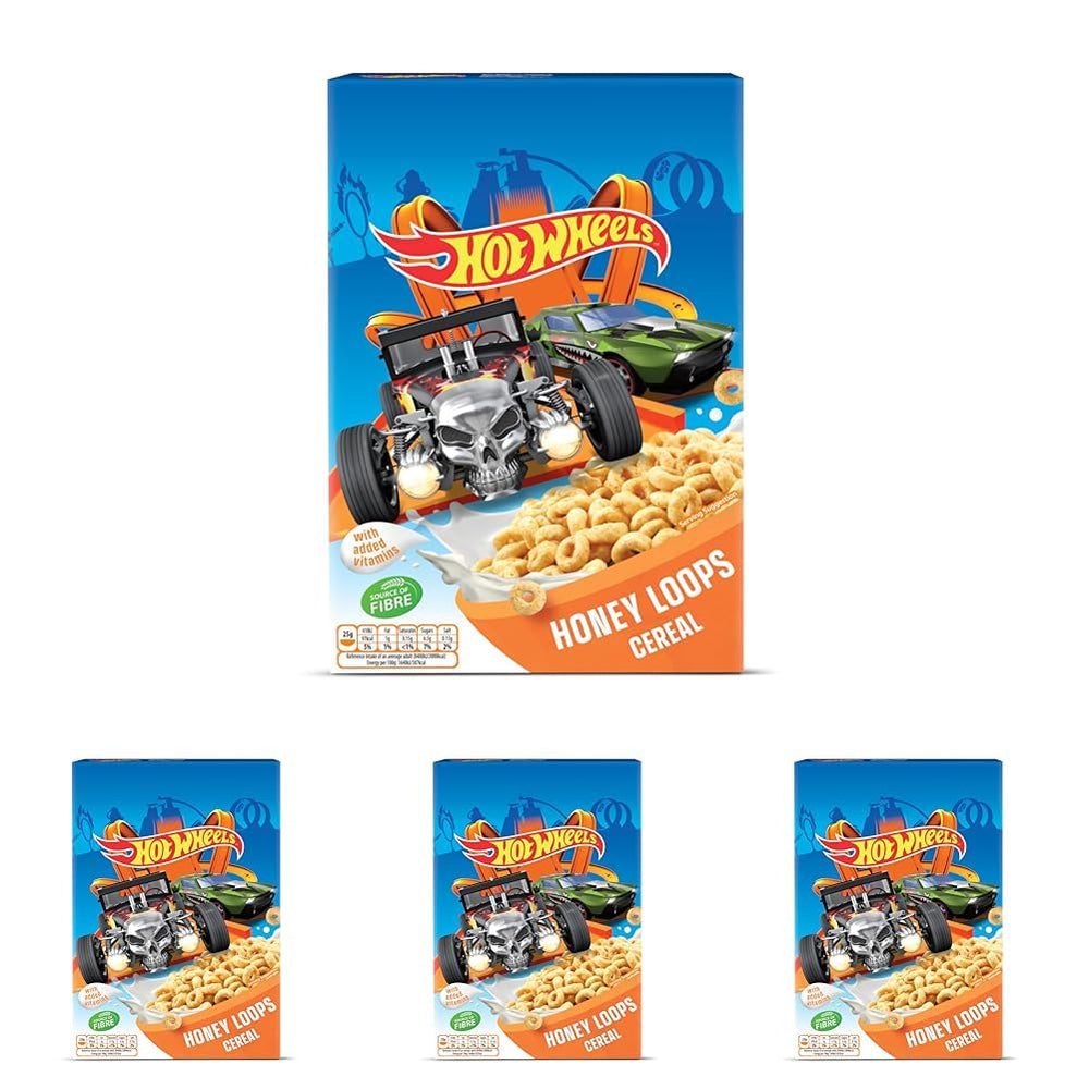 Hot Wheels Honey Loops Crunchy fuldkornsmorgenmad med tilsatte vitaminer, 1 pakke (1 x 375 g)