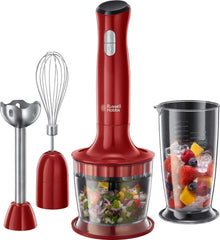 Russell Hobbs Standmixer [3-i-1: Pürierstab/Zerkleinerer, Mixer- & Schneebesenaufsatz] Desire Rot (Bpa-Free & Spülmaschinenfestes Zubehör, Für Smoothie, Suppen Saucen, Joghurt Babynahrung) 24700-56 Butik Rotel Kitchen Nat
