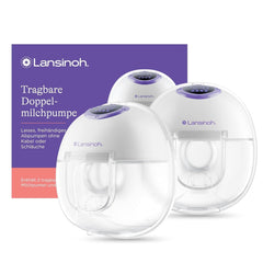 Lansinoh Tragbare Elektrische Doppelmilchpumpe – Freihändig Und Leise Abpumpen Ohne Kabel & Schläuche – Wiederaufladbarer Akku – Einfache Bedienung & Reinigung - Håndfrit tilbehør Mad og amning Bebe Naty Shop