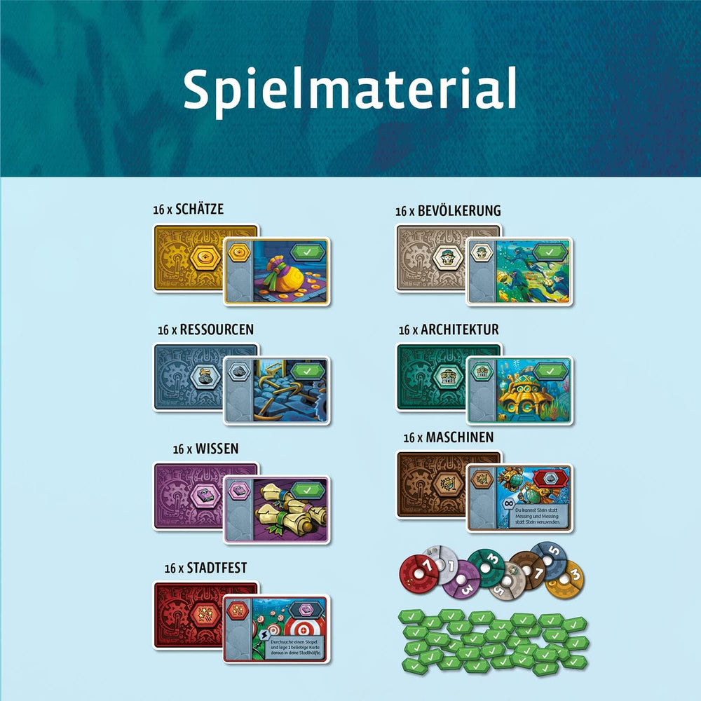 KOSMOS 683665 Pacifica - Rejs den sunkne by med taktik og held, to-personers spil, brætspil for præcis 2 spillere fra 10 år og opefter, strategispil