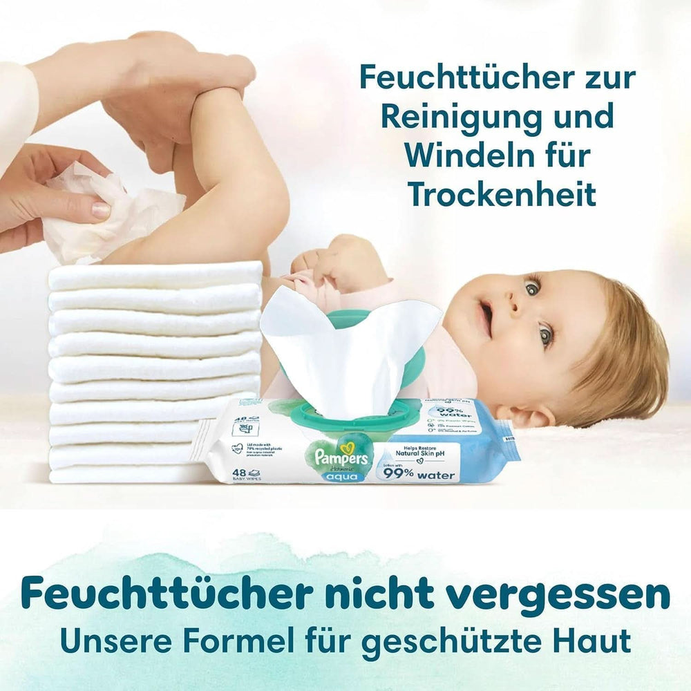 Pampers Babybleer Størrelse 2 (4-8 kg) Harmony, Economy Pack med dobbelt månedlig æske, skånsom hudbeskyttelse og urteingredienser, 408 stykker Mother and Baby Naty Shop