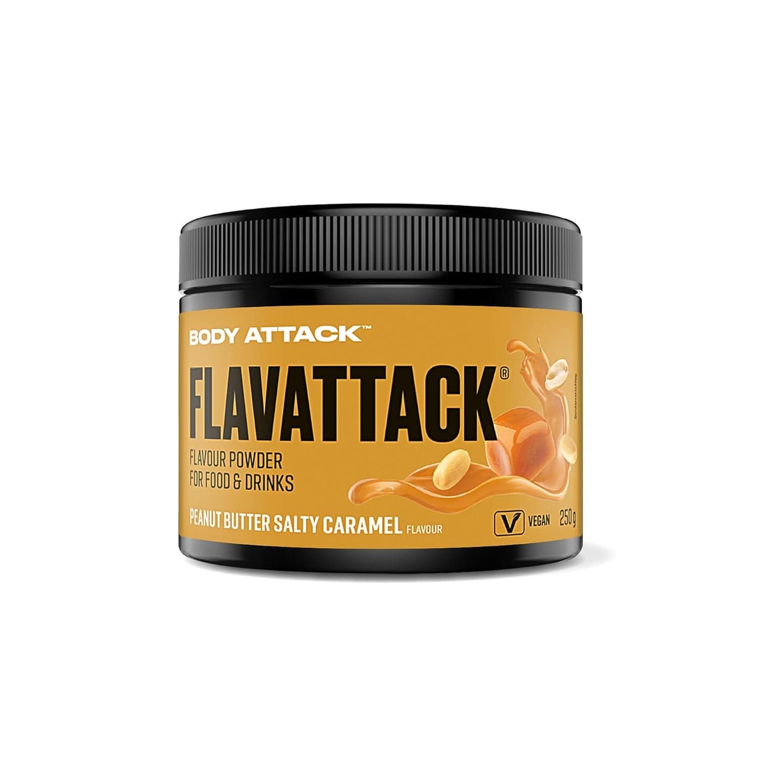 Body Attack Flavattack®, Double Choc Brownie, 250G / 83 portioner Smagsvarianter Naty Shop 250 gram jordnøddesmør + saltet karamel