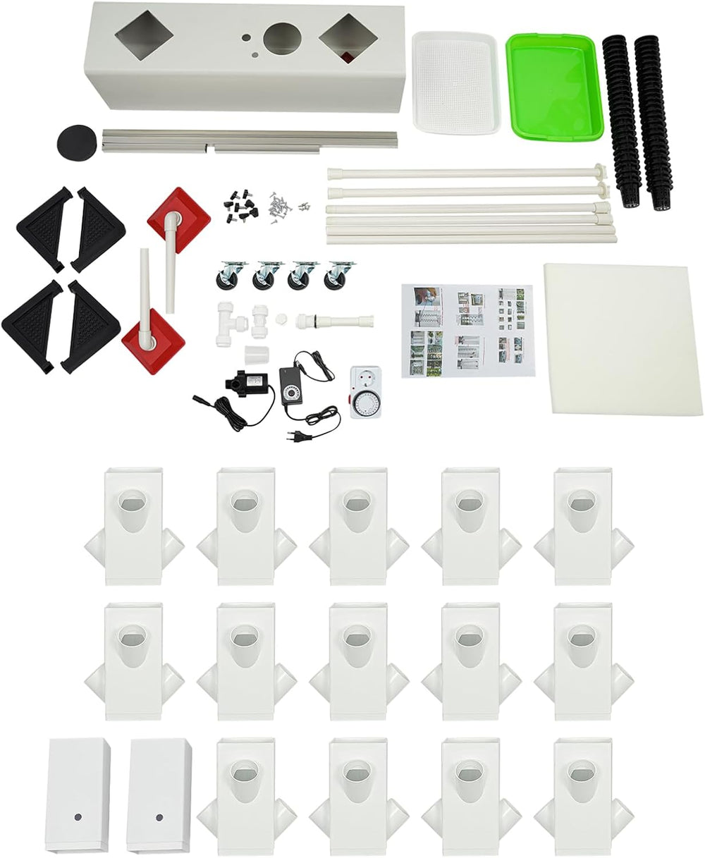 56 Kapsler Hydroponic Grow System - Lodret Hydroponic Tower med 30L vandtank, Have Hydroponic Grow System, Urtefrugt Grøntsags Aeroponic Grow Kit