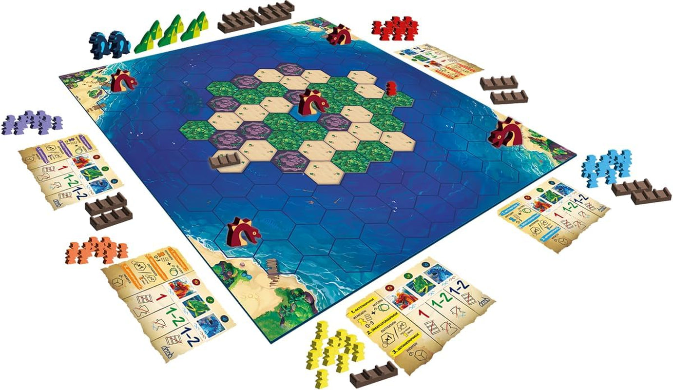 Zygomatic, Survive The Island, Familiespil, Brætspil, 2-5 spillere, i alderen 8+, 45 minutter, tysk