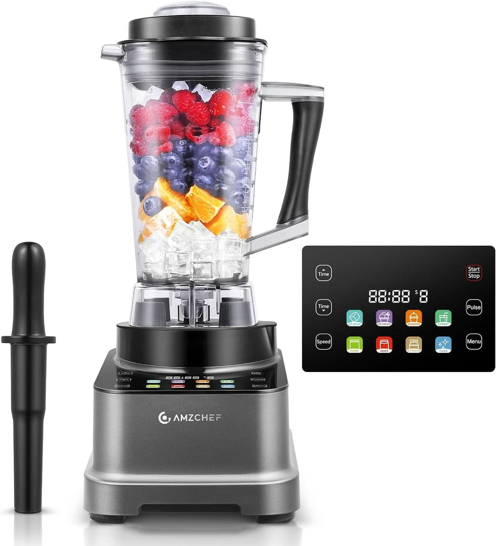 Blender AMZCHEF, 8 smarte menuer og 10 hastigheder, LCD touchskærm Køkken Naty Shop Grau