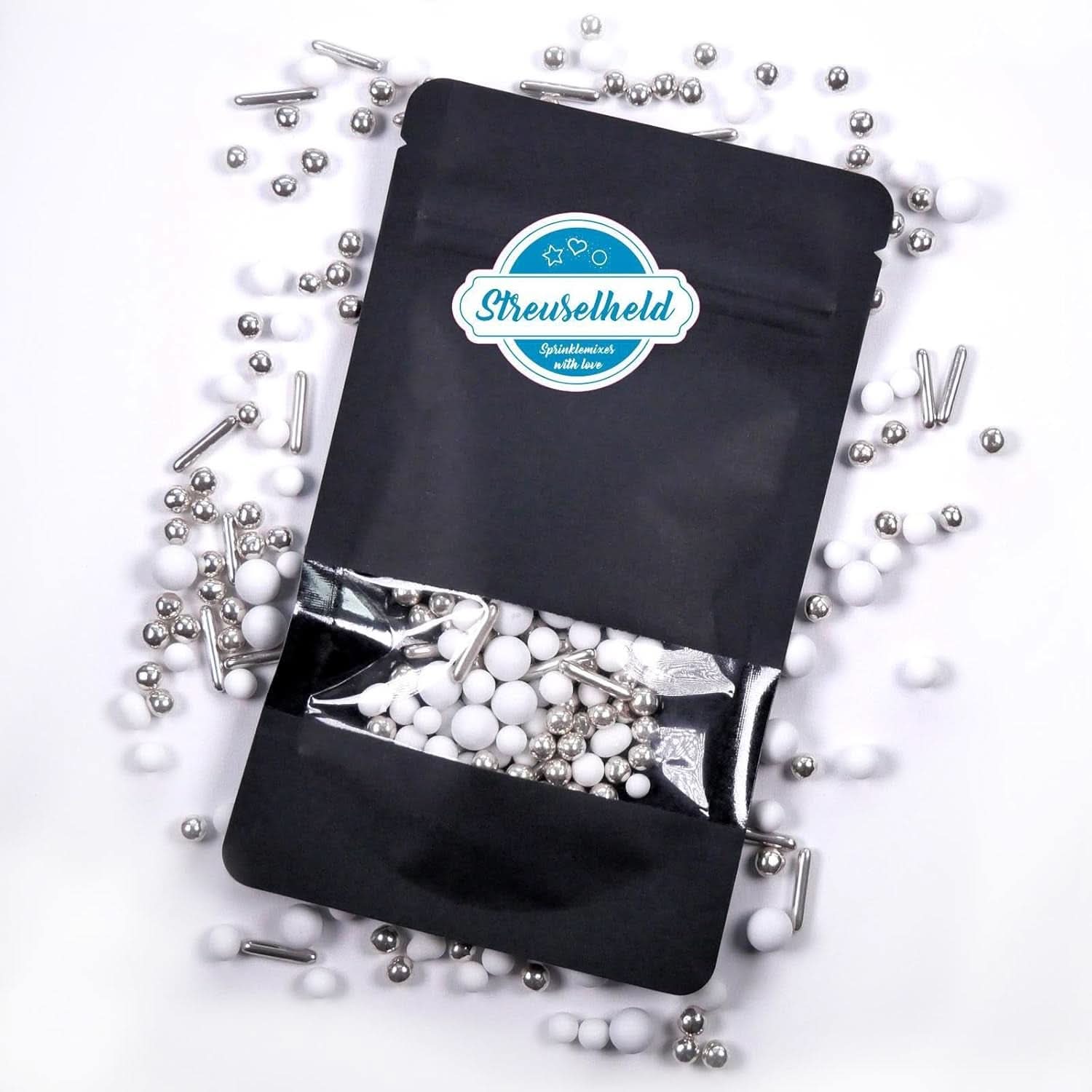 Streusel Hero Chokolade Mix Sølv Hvid Drys, 40 gram Naty Shop