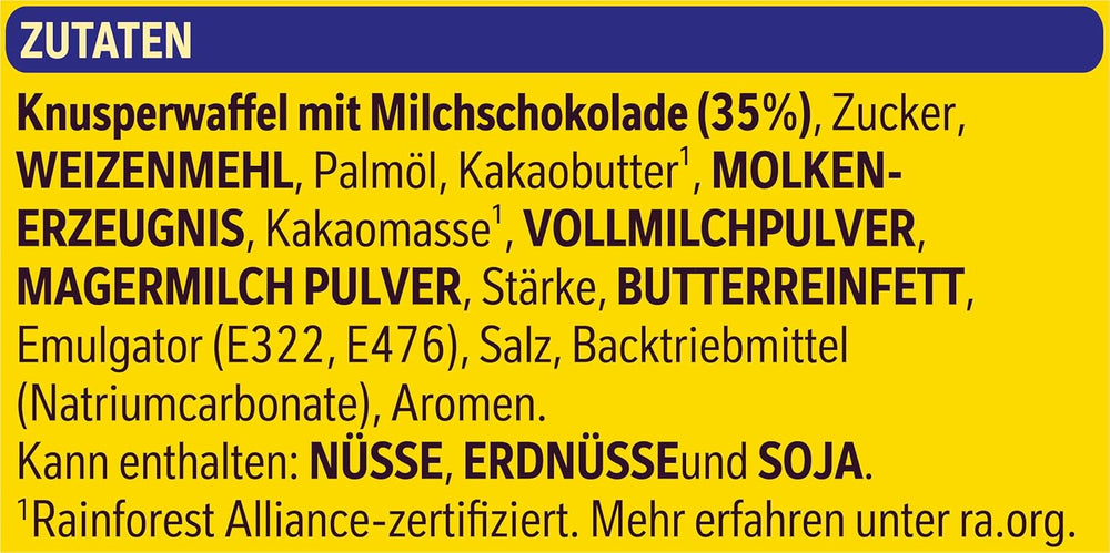 Nestlé Crunchy Waffle Delicious Milk Chocolate Vaffelbar Multipakke 1 pakke (3x26g hver)