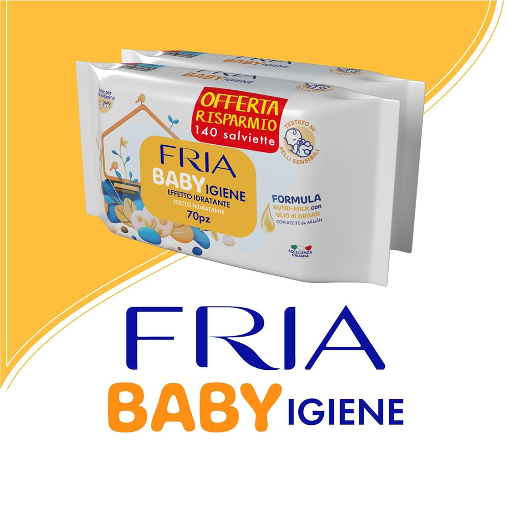 Vådservietter, pakke med 2 (144 servietter)