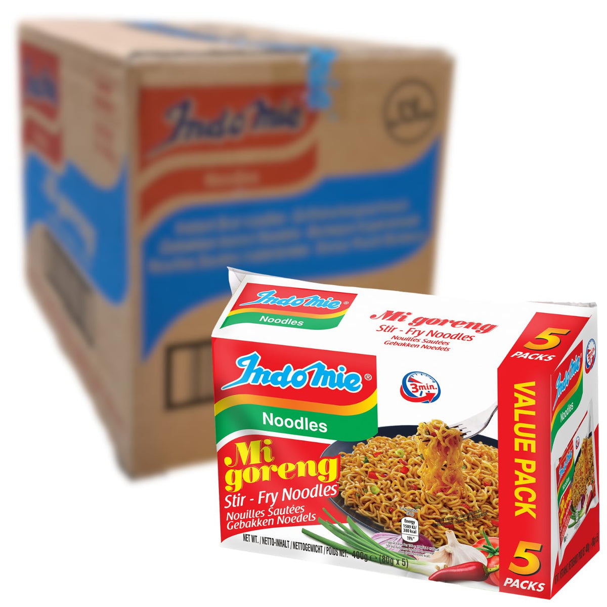 INDOMIE - Instant Mi Goreng Nudler - Multipak (40 x 80 g)