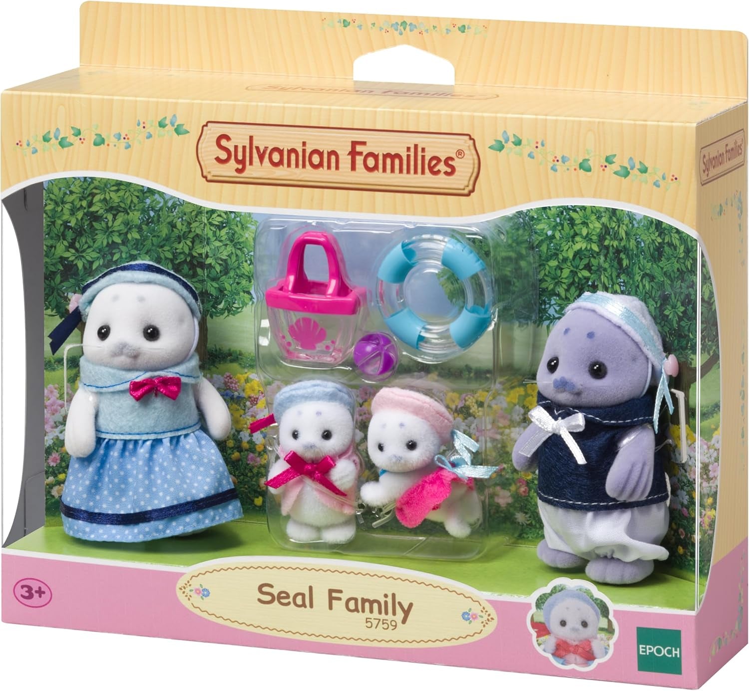 Sylvanian Families - 5759 Familia Focilor, Figurină Animală, Jucărie Detaliată pentru Copii cu Vârsta de 3 Ani și Peste