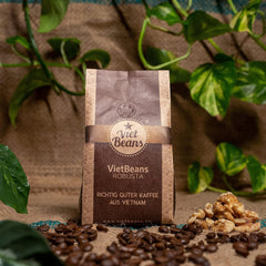 VietBeans 100% Robusta – Ganze Bohne - Kaffeespezialität aus Vietnam - Kräftig und würzig – 250g