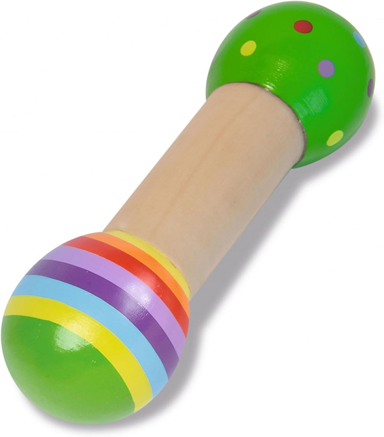 Eichhorn - set muzical din 2 piese, include jucărie de prins cu clopoței și băț cu sunet, instrumente muzicale colorate din lemn, de la 1 an Jucarii Bebe Naty Shop