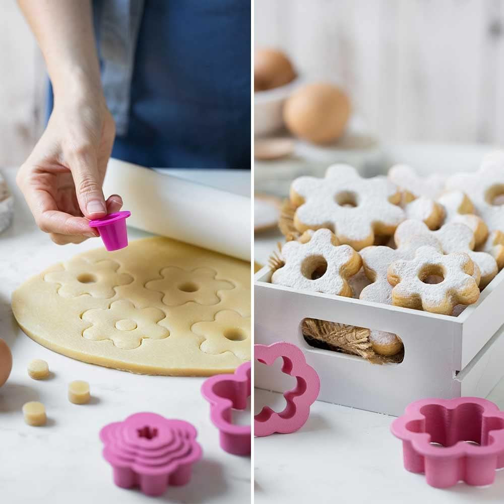 0255313 Set de 6 tăietoare pentru flori 1,5 2,5 3,5 5 6,5 8 Î 2,2 cm, asortate