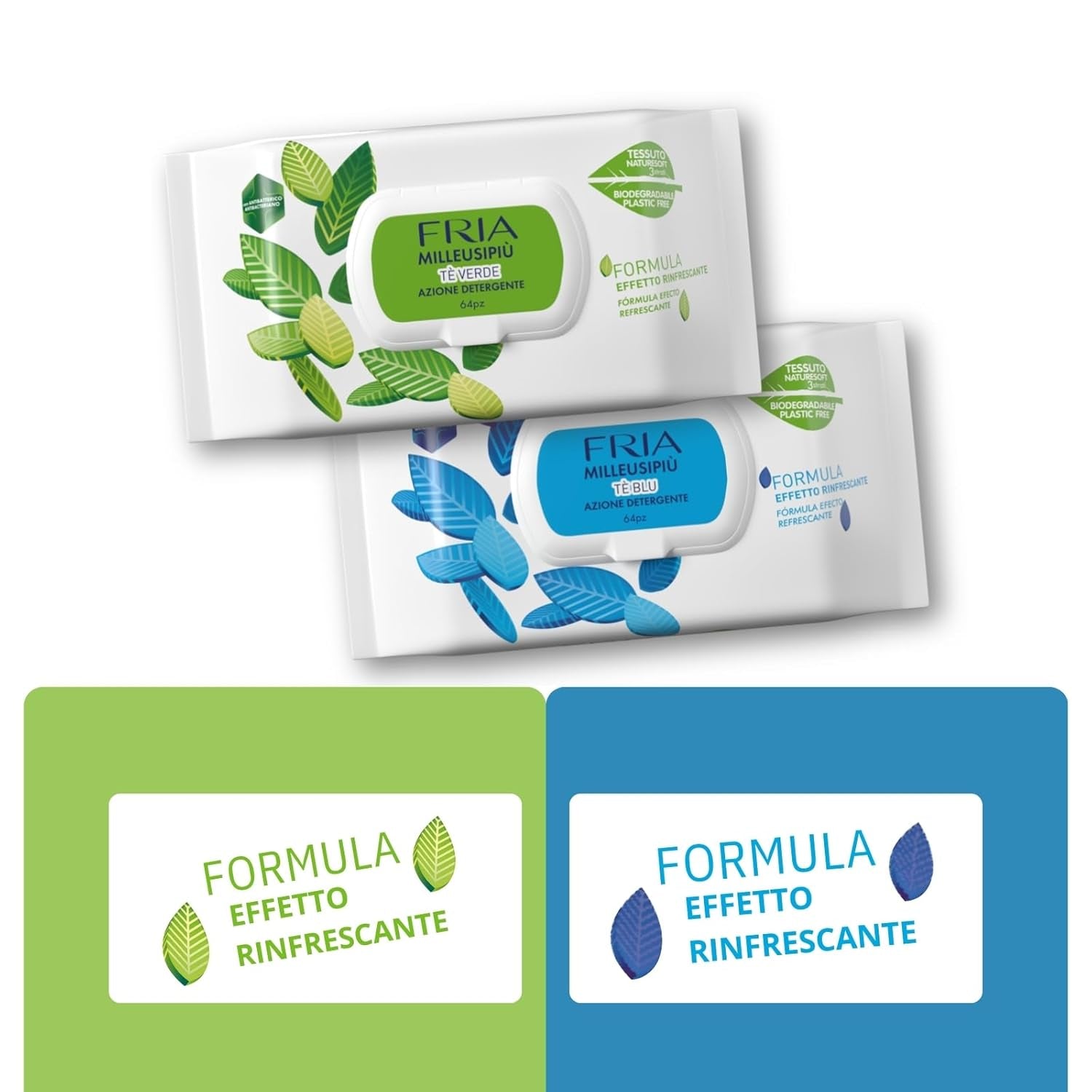 MilleusiPiu Maxi med låg, 64 vådservietter, 64 enheder