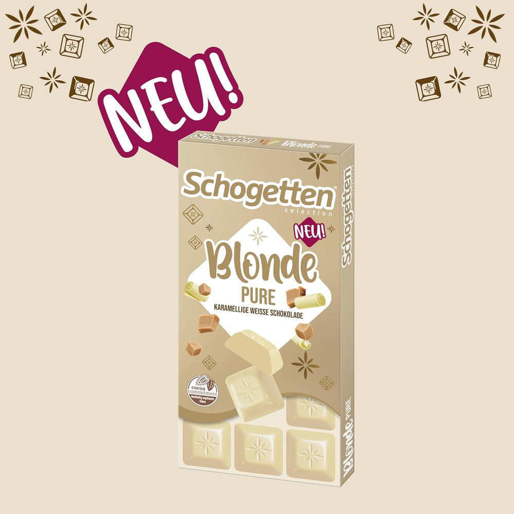 Schogetten Blonde Pure I hvid chokolade med karamel I 100 g I portioner individuelt (pakke med 2)