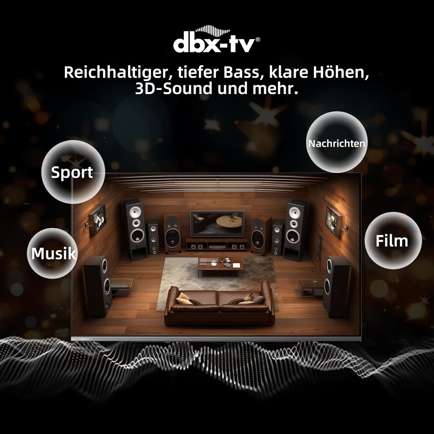 CHIQ 50QA10 Televizor inteligent QLED 4K UHD de 50 de inci cu Google, QLED Pro, DLG 120Hz, MEMC, VRR, ALLM, HDR10, Dolby Audio, 4x HDMI 2.1, gamă largă de culori, carcasă metalică fără ramă, Chromecast, Asistent Google