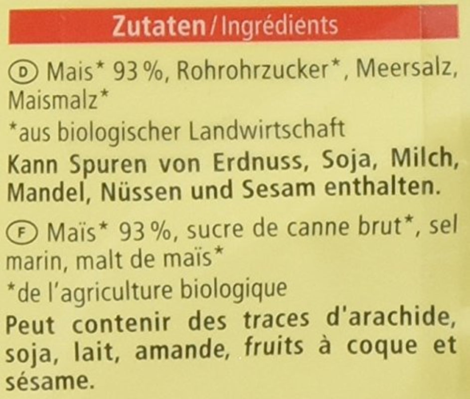 Bio cornflakes, glutenfri, 375G korn Naty Shop