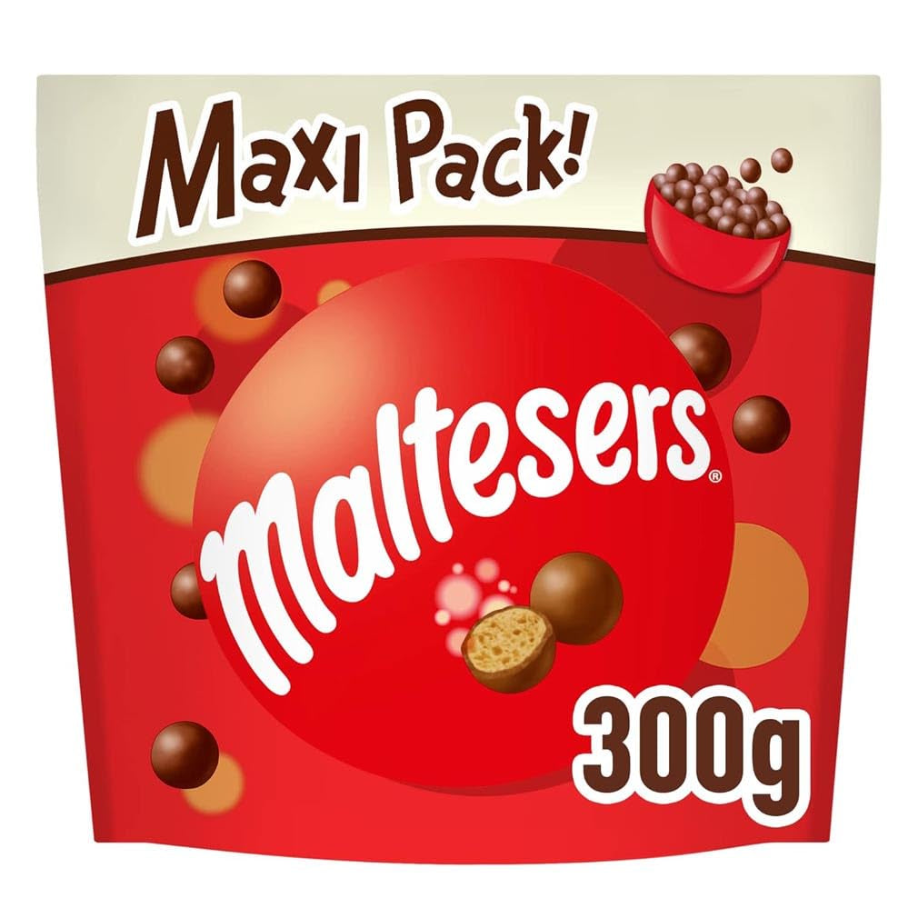 Maltesere, chokoladekugler med et sprødt og let center, luftig, chokolade snack, 1 pakke (1 x 300g)
