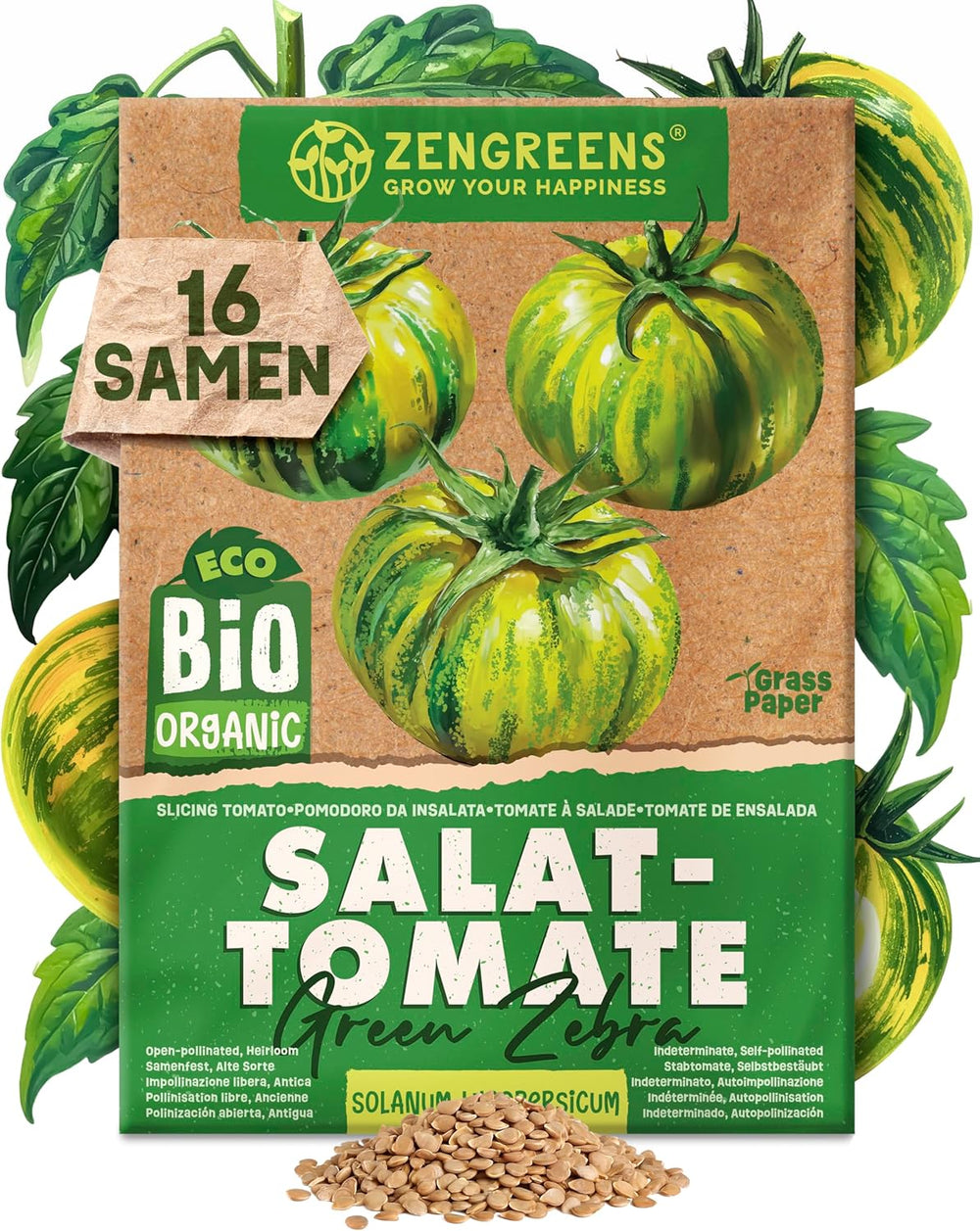 Økologiske tomatfrø i et sæt med 10 - 10 tomatfrø til nem dyrkning i haven, balkonen eller højbedet - Plantefrø - Frøplanter