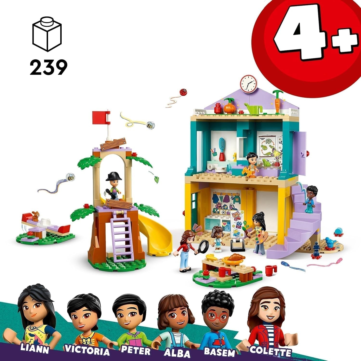 LEGO Friends Heartlake City børnehave legesæt til piger og drenge 4 år kreativt rolleleg med 2 figurer og 4 mikrofigurer Socialt udviklingslegetøj 42636 Byggesæt Besuche den LEGO-Store