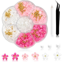1 Karton Nail Art Charms, 3D Blumen Nagelkunst Charms, Acryl Blumen Nagel Strass Mit Ornamenten, Nagel Edelsteine, Nagel Zubehör Für Mädchen, Nagelkunst Dekoration, DIY Handwerk Nail Design