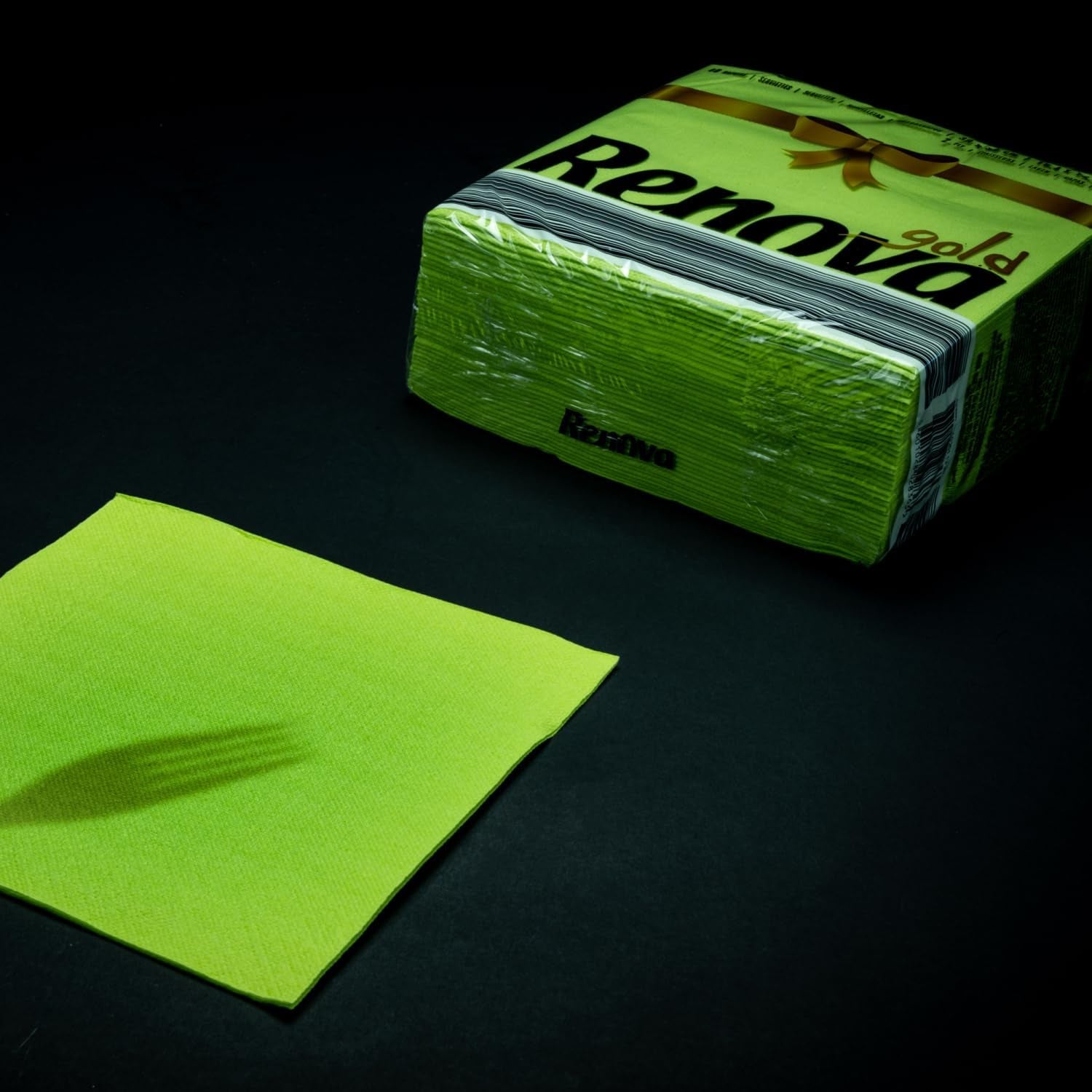 Șervețele de hârtie Renova, aurii, verzi, 40 bucăți