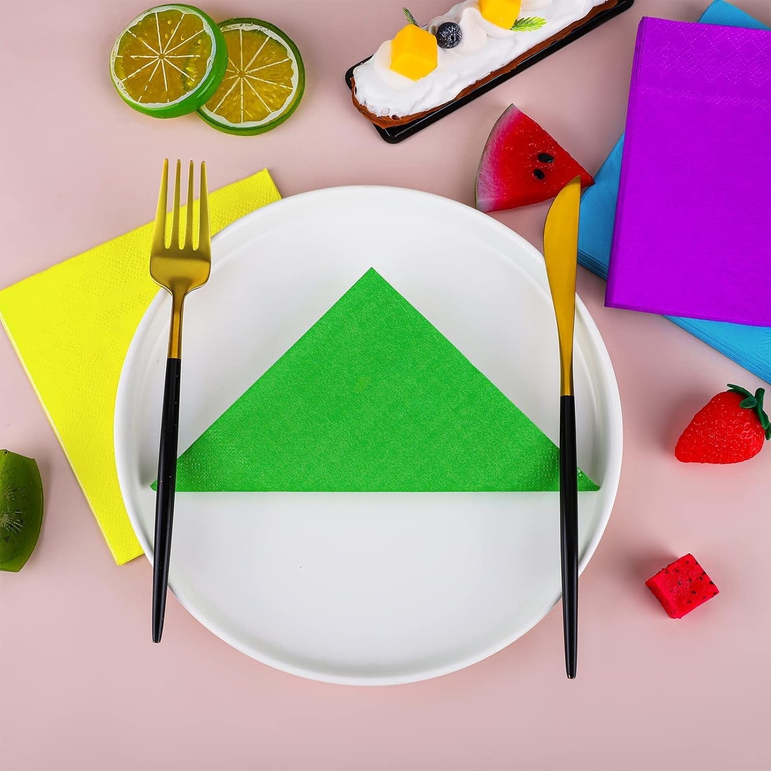 120 buc șervețele cocktail șervețele de hârtie 2 straturi accesorii pentru petreceri, 6 culori