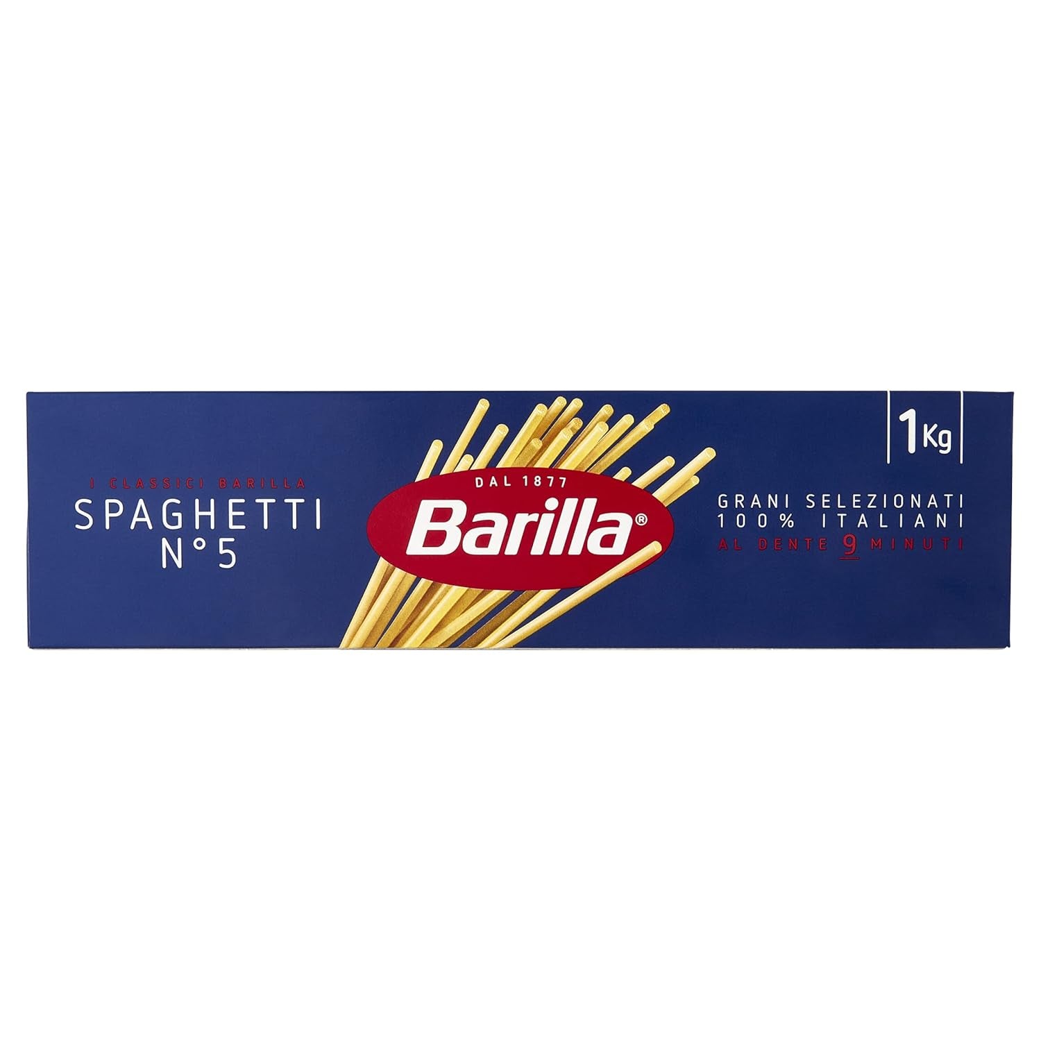 Barilla Classic Spaghetti nr. 5 pasta fra højkvalitets durumhvede, altid al dente (1 x 1 kg)