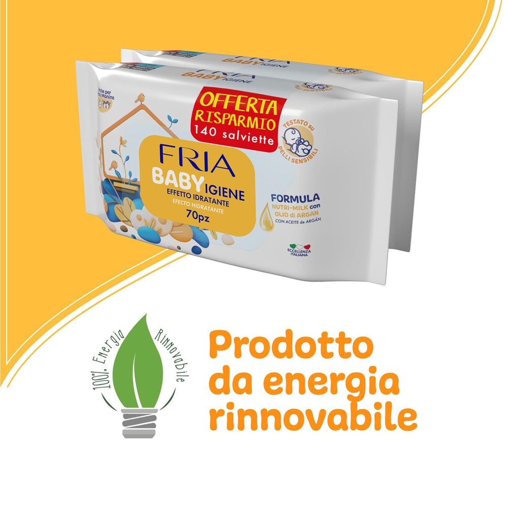 Vådservietter, pakke med 2 (144 servietter)