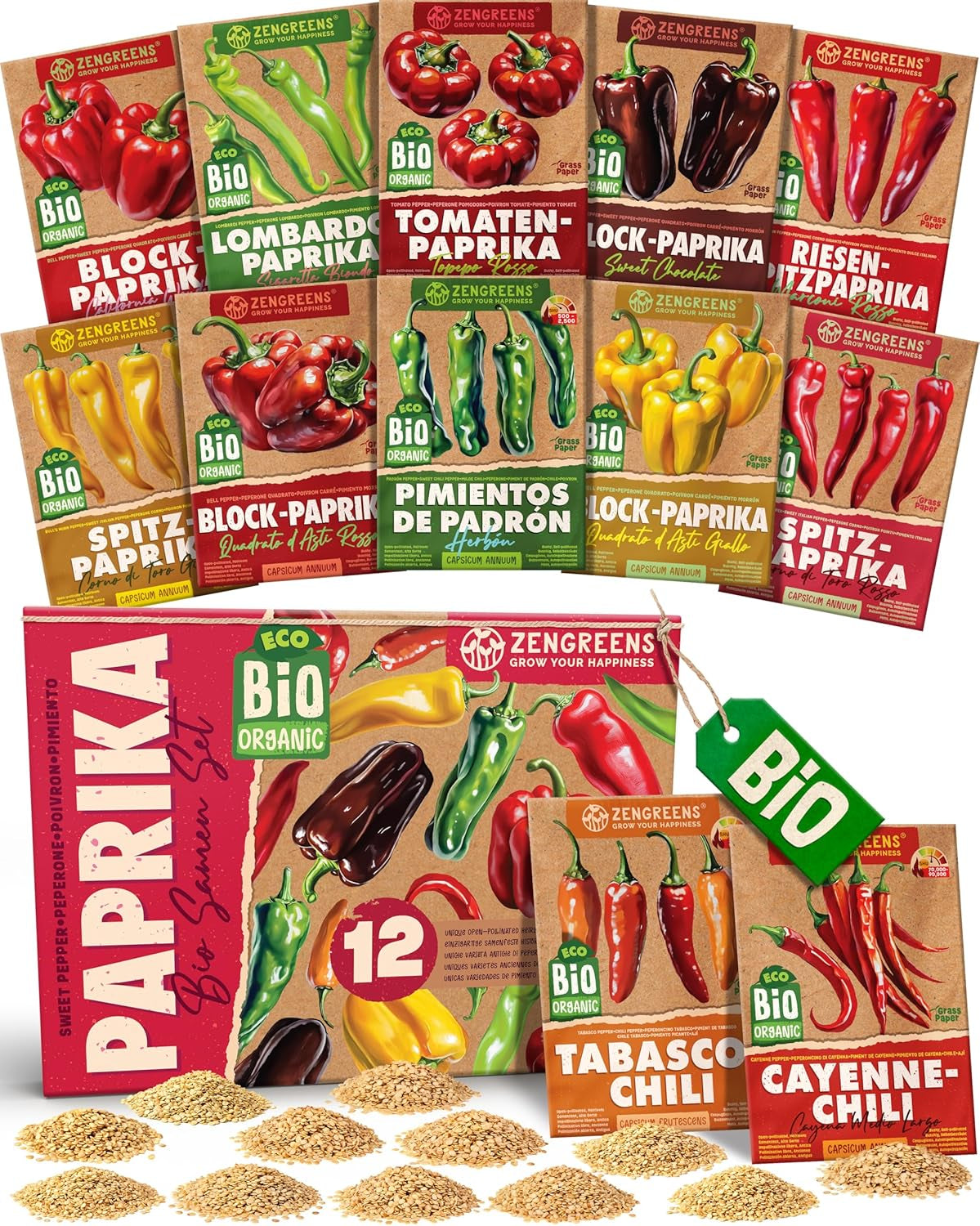 Økologiske basilikumfrø i et sæt med 6 - 6 basilikumfrø til nem dyrkning i haven, balkonen eller højbedet - Plantefrø - Frøplanter