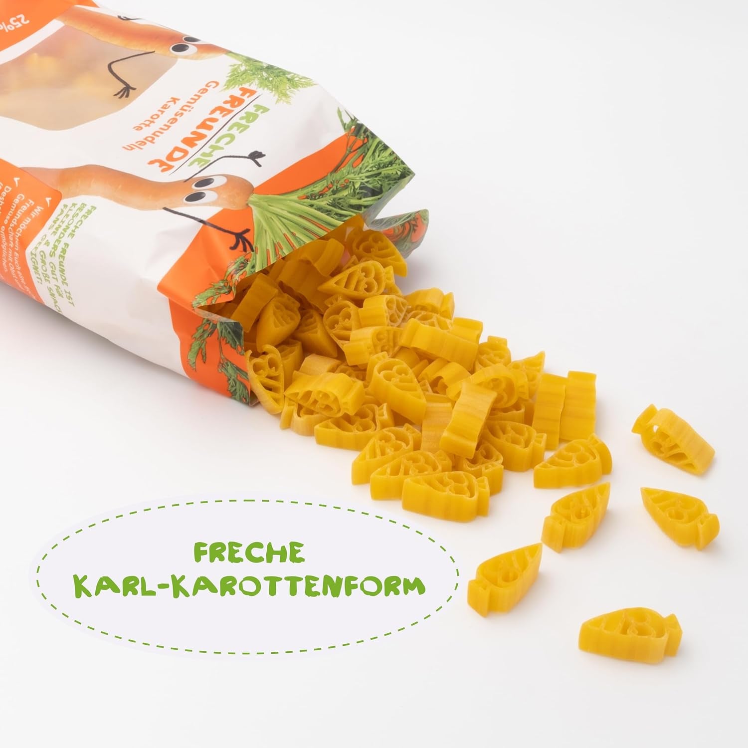 Freche Freunde Økologiske grøntsagsnudler 'Gulerod' 25 % grøntsagsindhold Vegansk 6-pak (6 x 300 g)