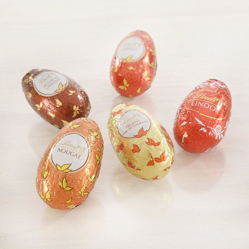 Speciel chokoladeblanding | 2 x 180g | Sødmælksæg i fem varianter med og uden alkohol (Æg Marc de Champagne og chokoladetrøfler | 3 x 90 g)