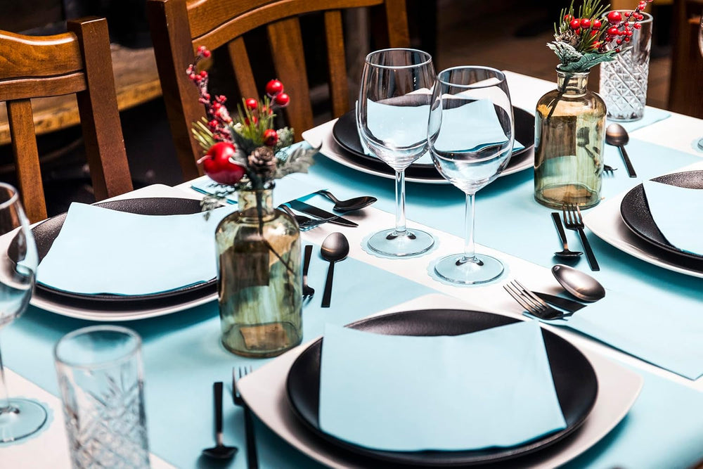 50 șervețele Aroba Airlaid Aspect textil 19 CULORI 40X40 Cm 1/4 fold Șervețele de nuntă de înaltă calitate, aspect textil, pentru aniversări hotel catering sărbători Crăciun nuntă roz