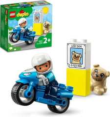 LEGO 10967 DUPLO politimotorcykel, politilegetøj til småbørn fra 2 år, ideelt legetøj til babymotorik, legetøjsmotorcykelbyggesæt Besuche den LEGO-Store Single