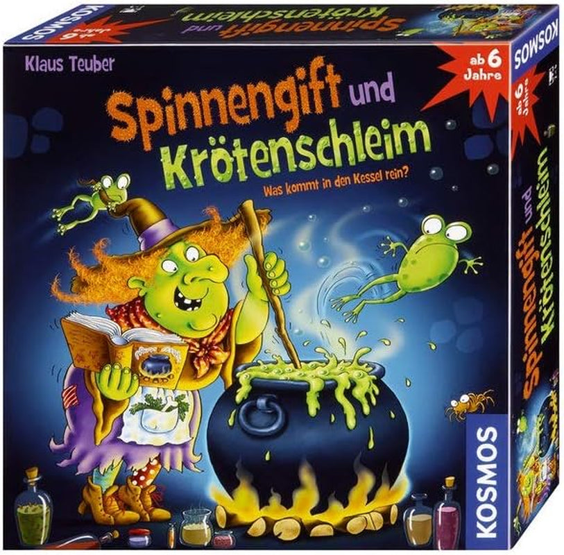 Kosmos 683498 Edderkoppegift og frøslim: Hvad er der i kedlen? Et sjovt huskespil for 2-4 spillere, brætspil, spil for børn fra 6 år og opefter.