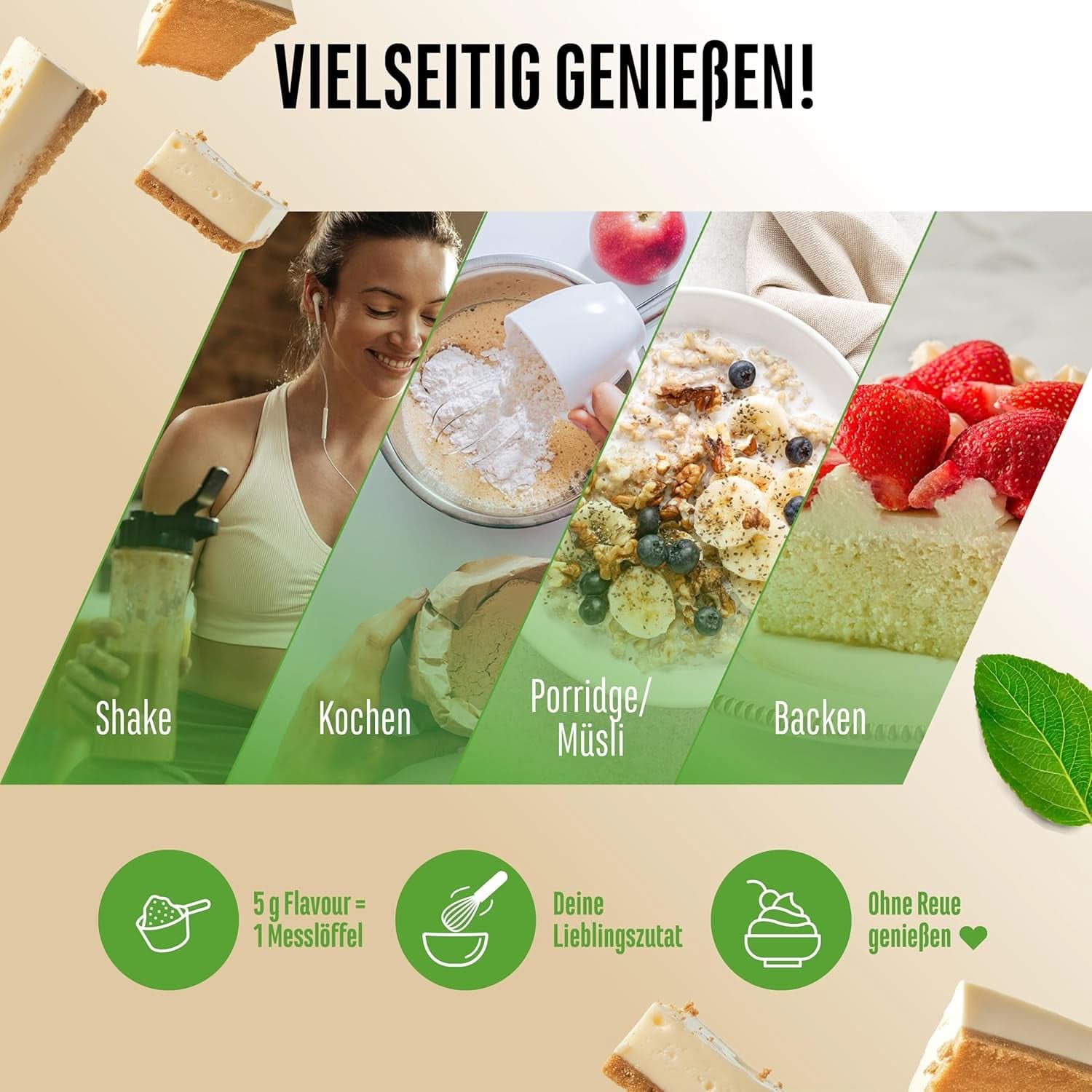 Biscuit Chessekage smagspulver med masser af stykker - 250 gram Naty Shop Flavours