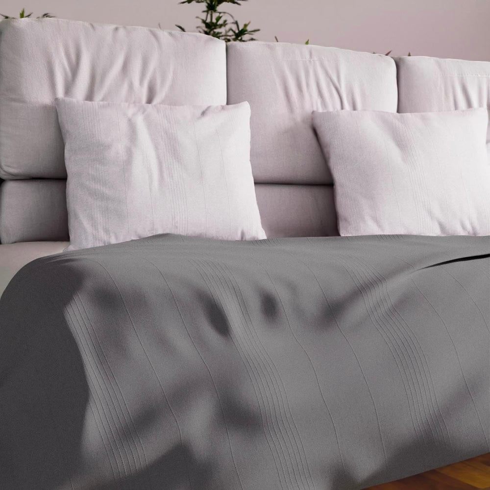 Soleil D'Ocre Adele, Zigzag Cover, Smidt fra sofaen, Polycoton, Blå, 220 X 240 Cm Naty Shop Dyner og dyner Grå 180 X 220 Cm